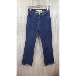 90s Vintage Guess Jeans Denim Blue Raw Hem Edge Size 27 Y2K Midrise Straight